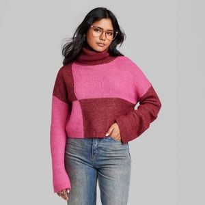 Wild Fable XXL Magenta Colorblock Sweater NWT
